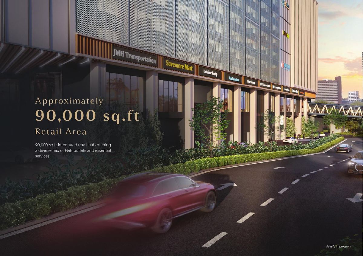 Approximately 90,000 sq ft retail area (artist's impression)